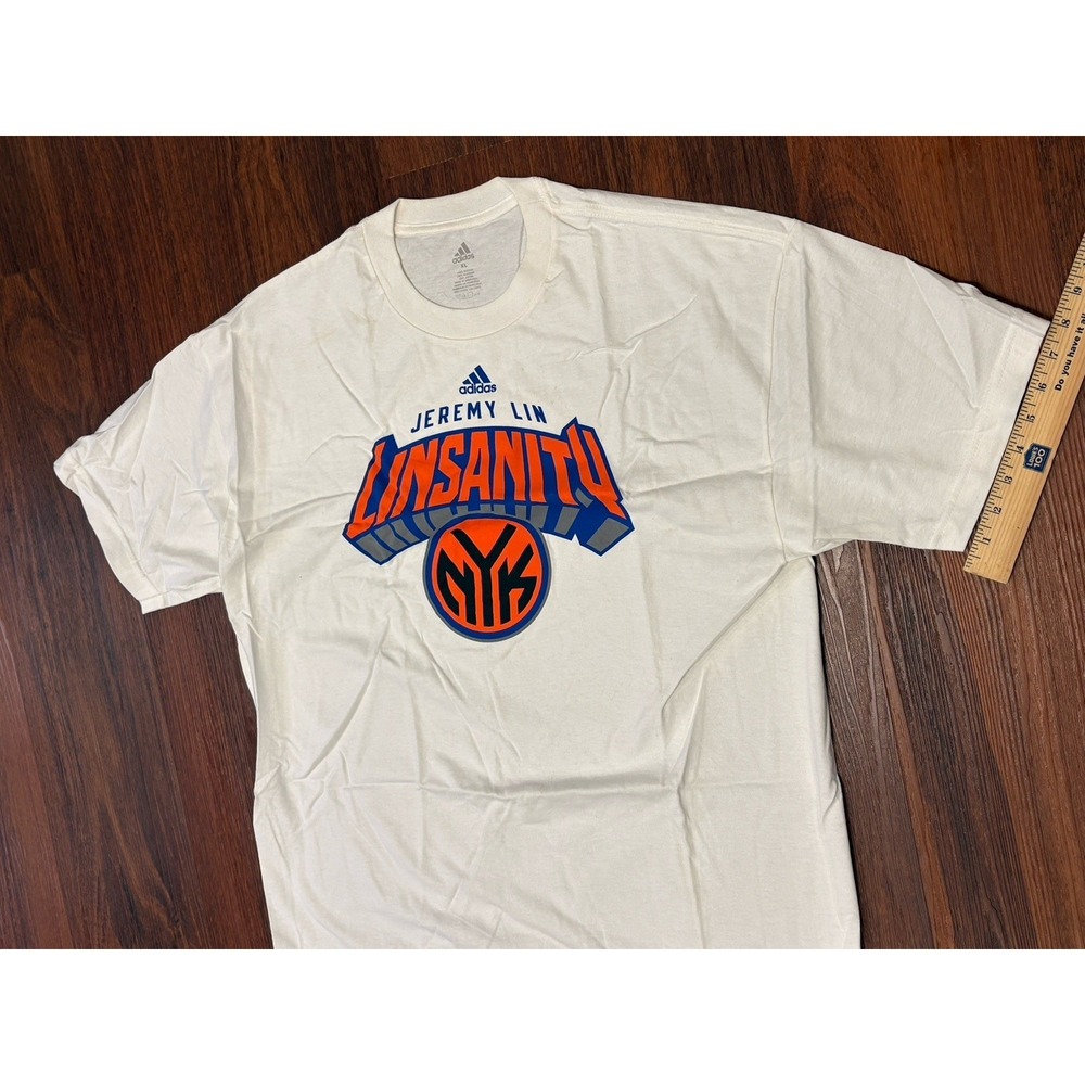 Adidas Jeremy Lin 17 New York Knicks Linsanity NBA Jersey Style T-Shirt Men's XL - Picture 10 of 12